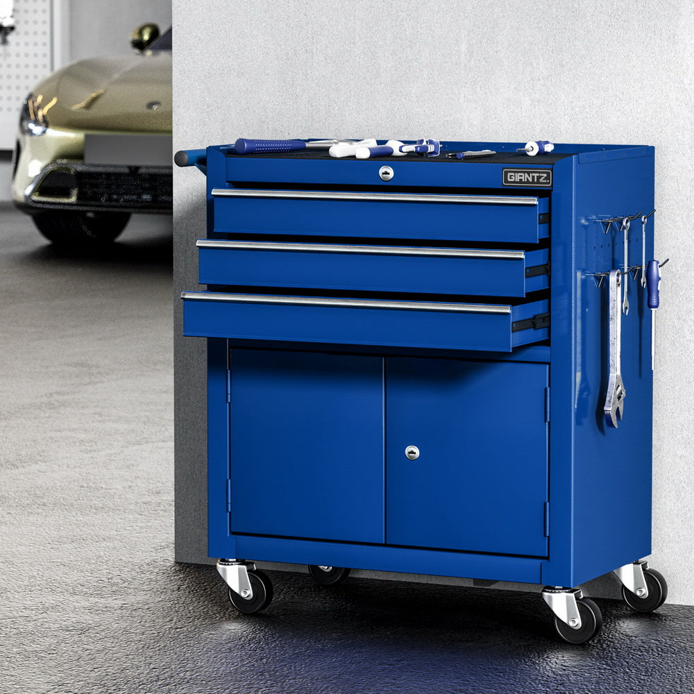 Giantz 3 Drawer Tool Box Cabinet Chest Toolbox Garage Storage Organiser