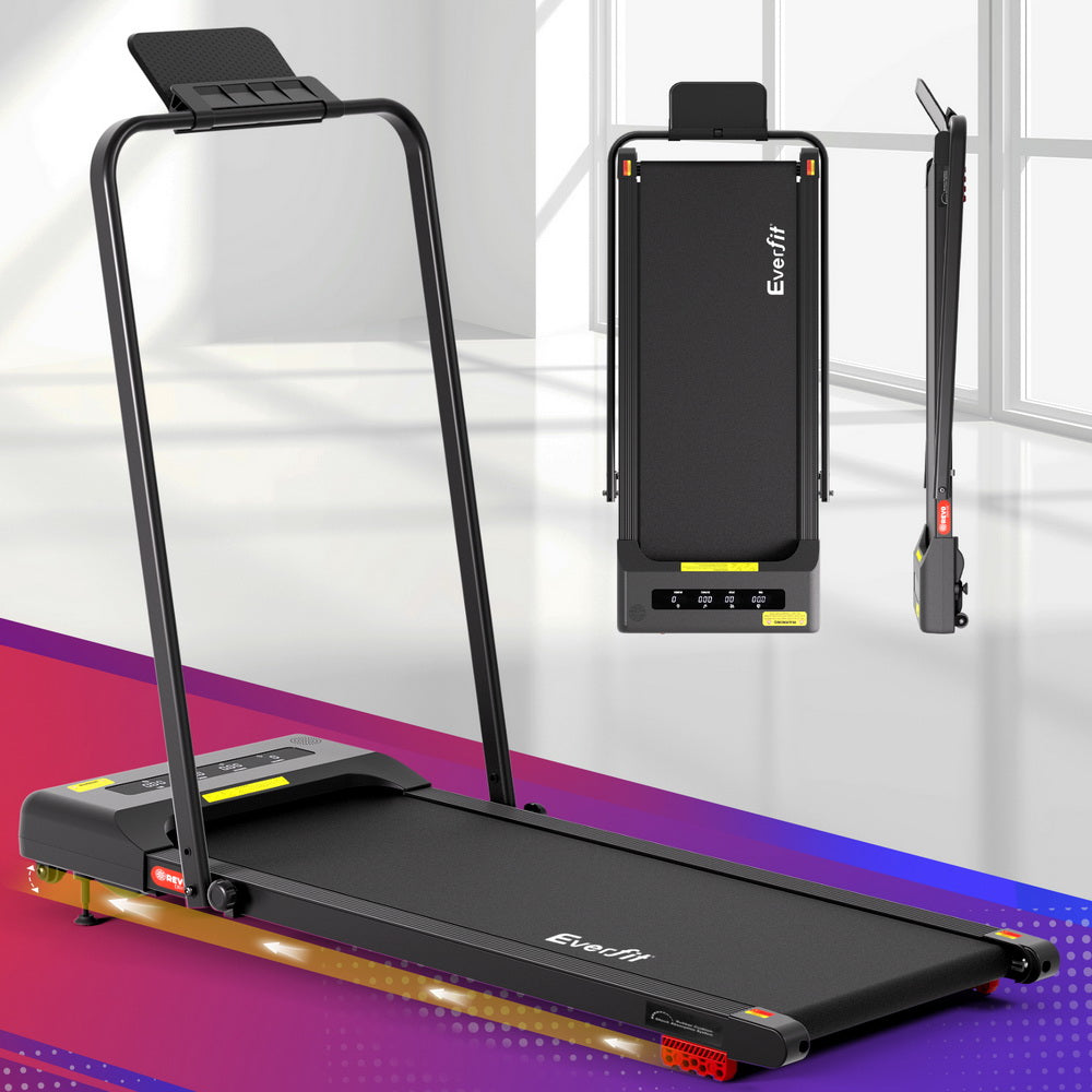 Everfit Treadmill Electric Walking Pad Incline Under Desk 380mm Black