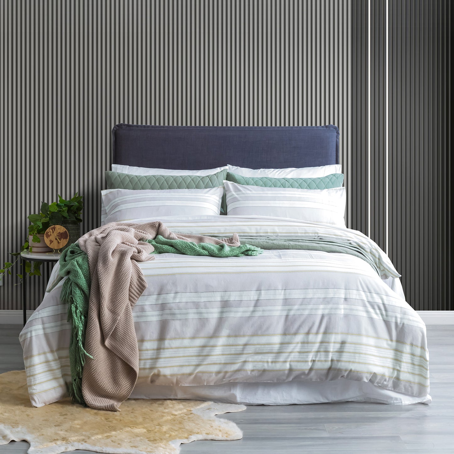 Bon Fire 175 Gsm Egyptian Cotton Flannelette Quilt Cover Set by Park Avenue Double