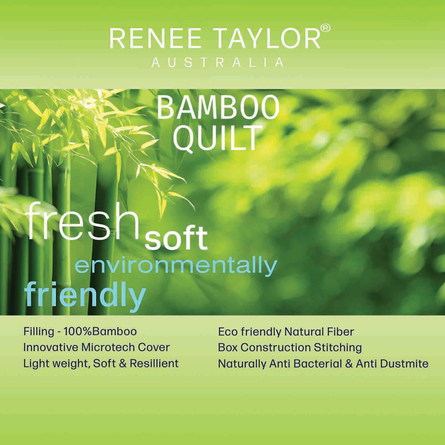 400 GSM Natural Bamboo Quilt by Renee Taylor Single