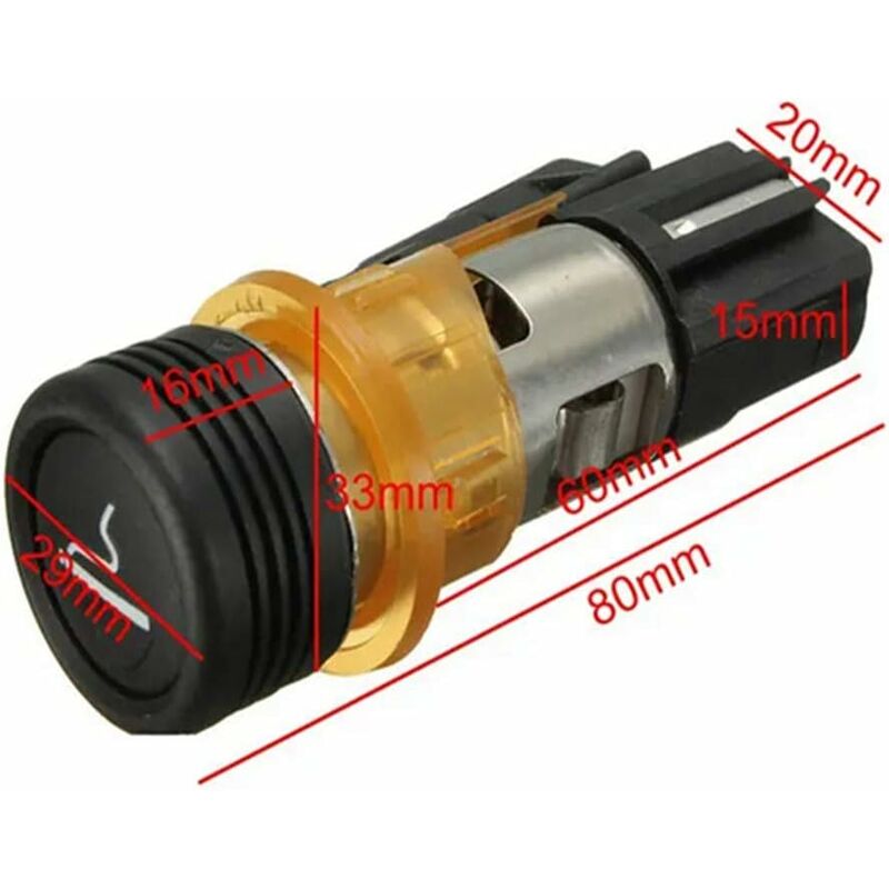 Car Cigarette Lighter & Cig Box Compatible With Peugeot 206 308 406 607