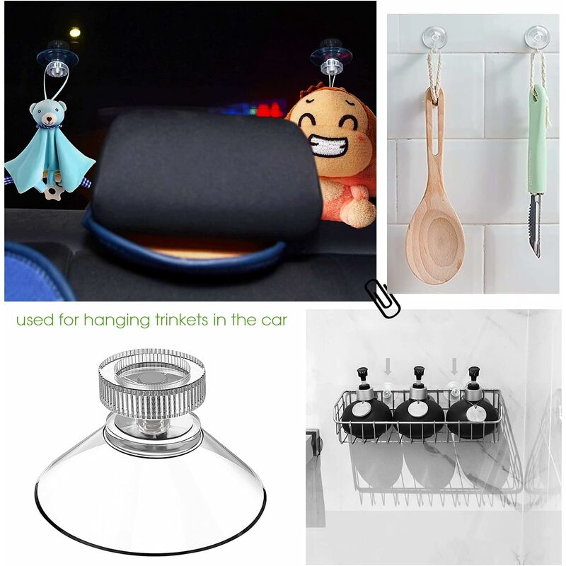 Suction Cup 25 pcs Set Suction Cups Ø 40 Mm M4 - Transparent Suction Knobs With Knurled Nut