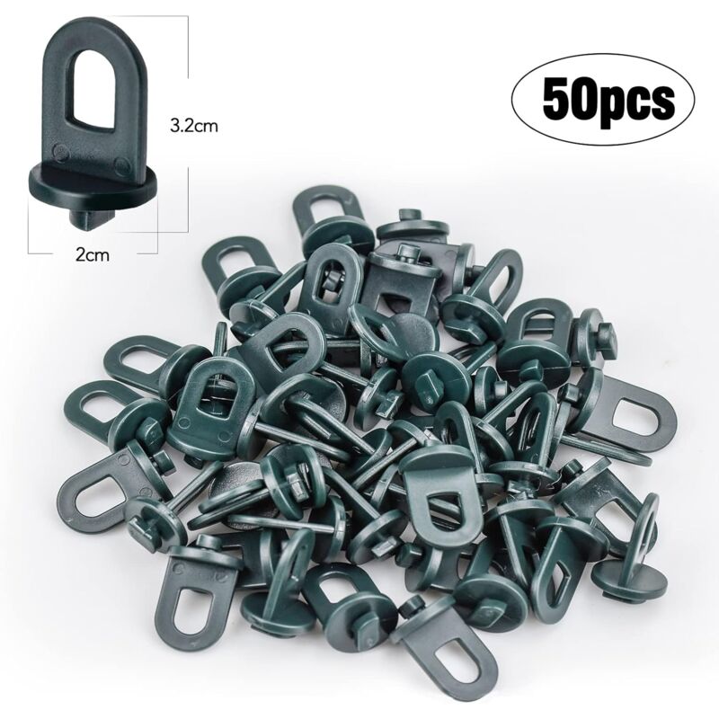 50 pcs Greenhouse Clips,Greenhouse Accessory,Climbing Plant Support Hanging Kit Clips For Greenhouse(Green)