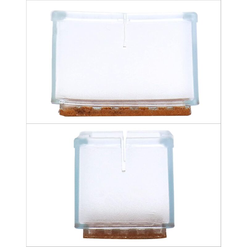 12 pcs Rectangle Silicone Chair Leg Protectors For Chair/Table/Sofa Legs Width 24-30Mm X Length 39-47Mm
