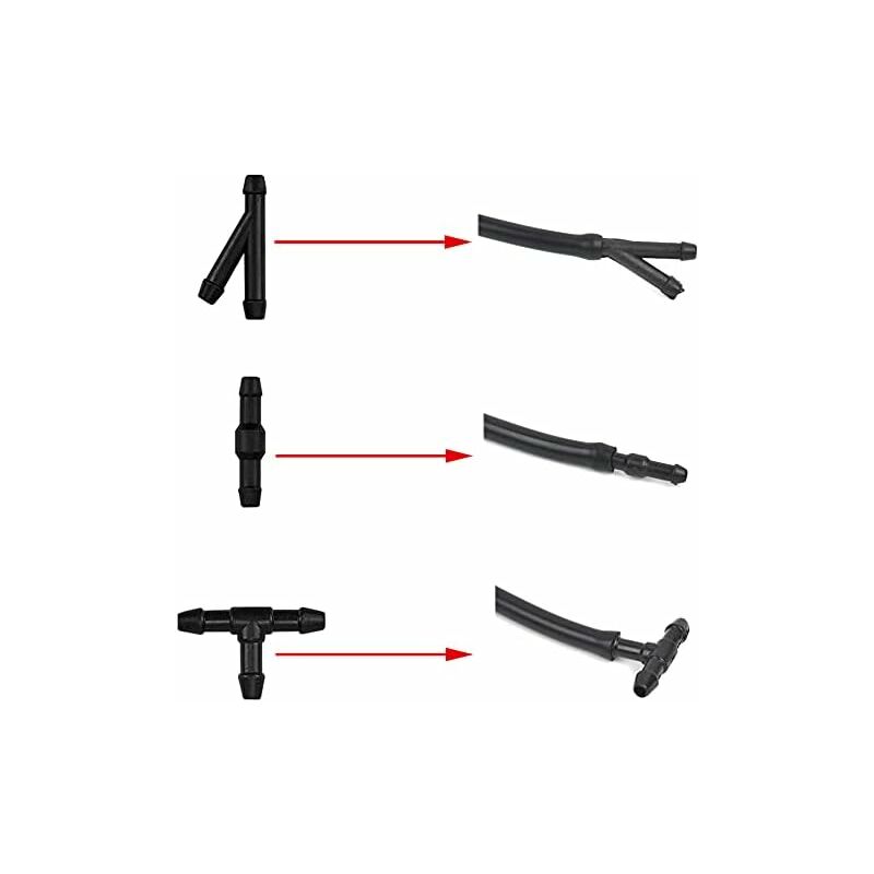 10 pcs Windshield Wiper Hose Kit,3M Windshield Washer Fluid Hose,Windshield Wiper Nozzle Mist Washer Spray Hose,With