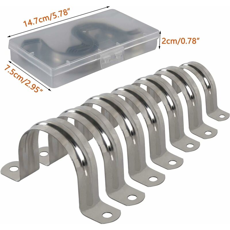 25Mm Stainless Steel 304 Hose Clamp U Type Pipe Clamp 20 pcs Tube Clamp Coupling Hoop 20 pcs Wholesale