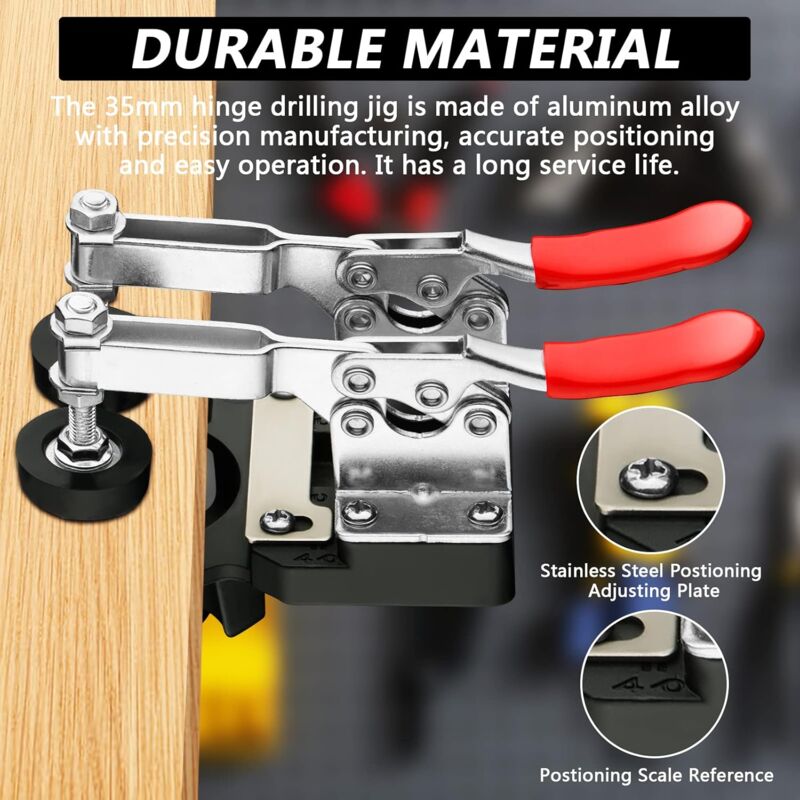 35Mm Hinge Jig, Door Cabinet Hinge Jig, Concealed Hinge Jig, Drill Guide Locator For Cabinets And Wardrobes