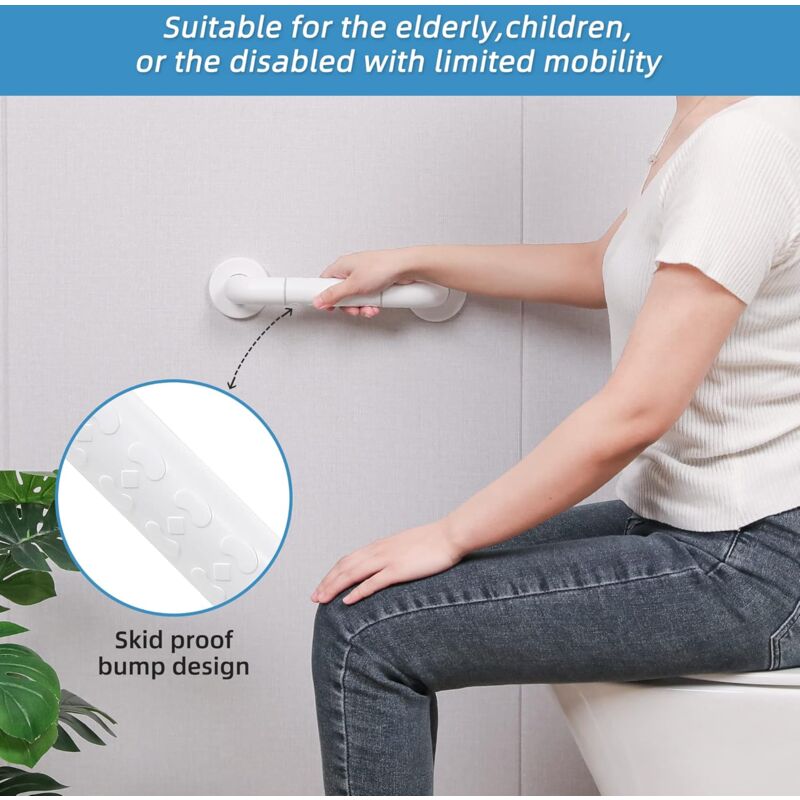 2 Stainless Steel Bathroom Grab Bars, 30Cm