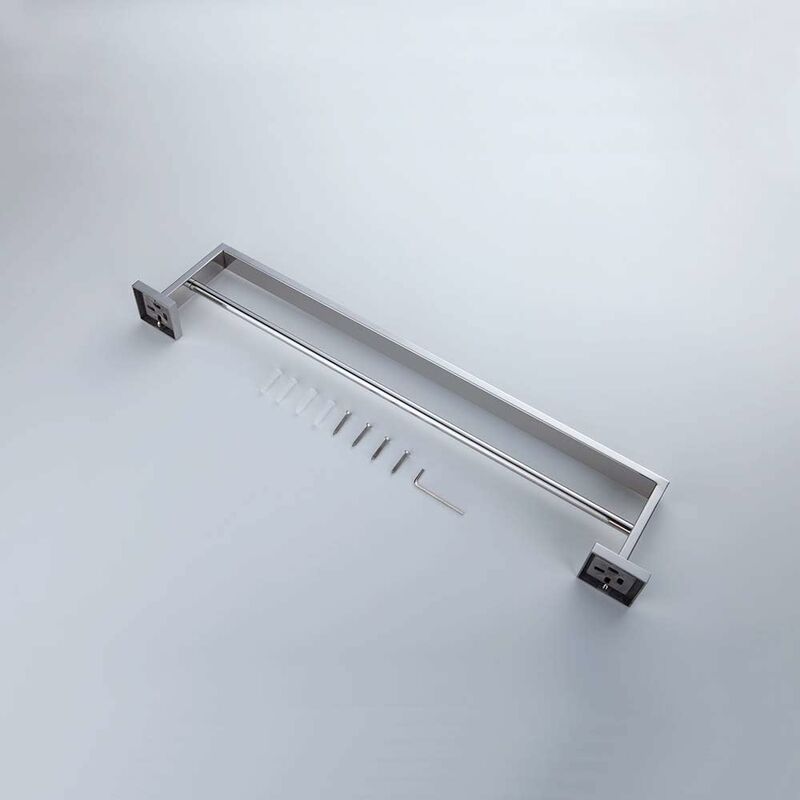 Bathroom Wall Mounted Towel Rack, Double Towel Bar, Chrome Mirror Polished, 60Cm