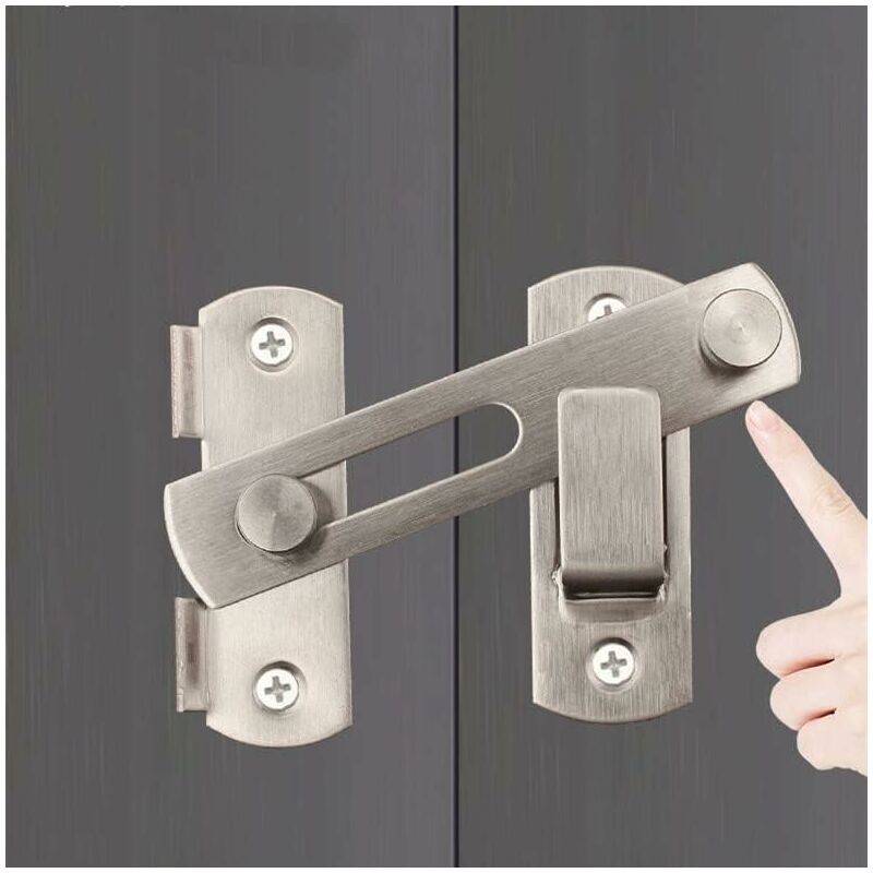 Door Latch Sliding Lock, Stainless Steel Door Lock With Screws Security Door Latches For Window, Garden And Door