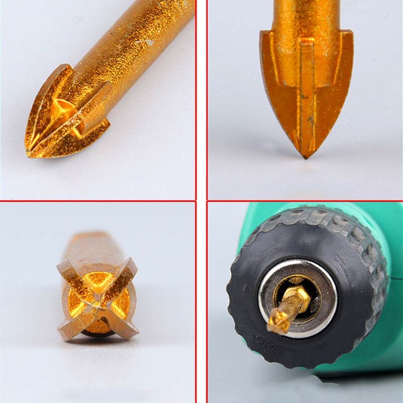 10 pcs 6Mm Tungsten Carbide Drill Bit Set With Flat Hex Shank For Mirror Porcelain Marble