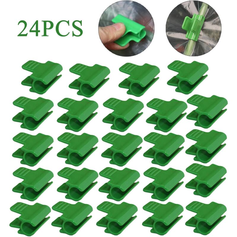 48 pcs Garden Hose Clips, Garden Shed Film Accessories, 16Mm Outer Diameter, Plant Stakes, Greenhouse Plastic Clips,