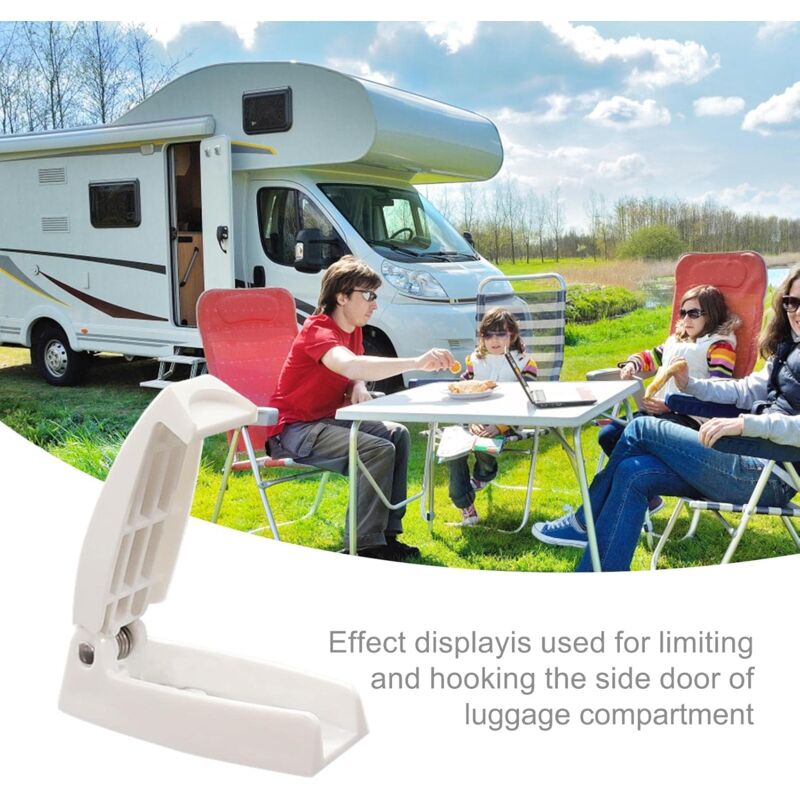 Rv Door Latch Holder Hook Storage For Rv Trailer, Durable Material And Simple Installation, Rv, Trailer, White