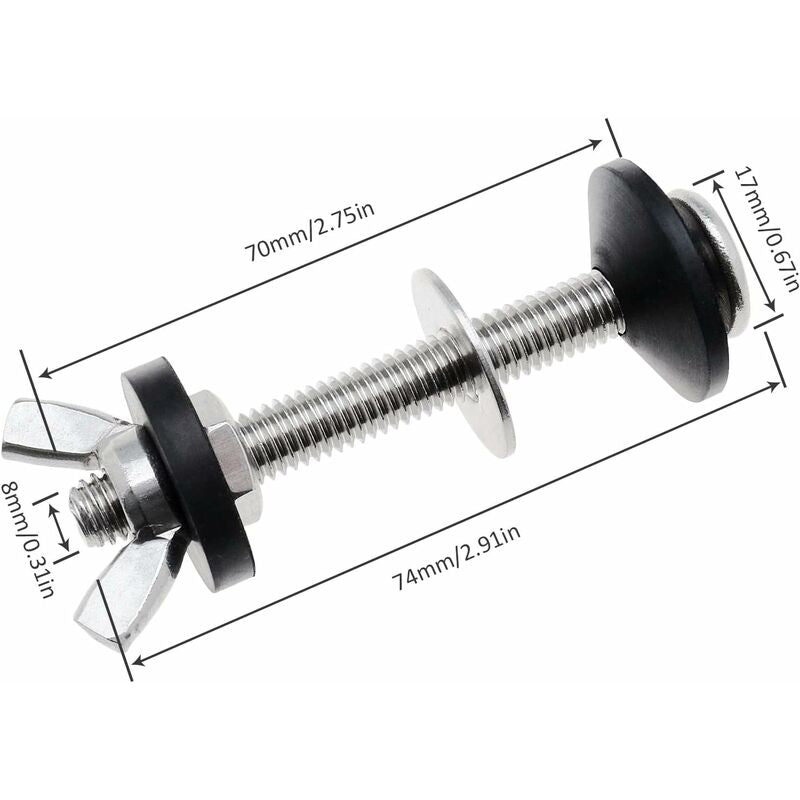 Toilet Tank Bolts And Washers, 4 Pack Toilet Bolts, Stainless Steel Washing Tool Accessories For Split Toilets