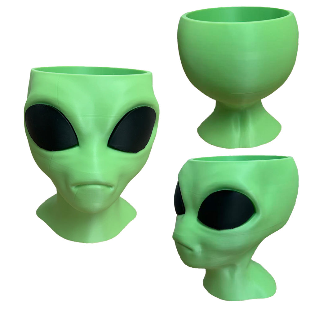 Alien Planter - Alien Bust Plant Pot - Scifi Indoor Planters - Space Indoor Home Decor - Cool Planters - Office Plant(grey)