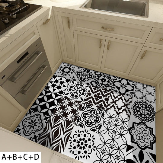 Nordic Wall Sticker Bathroom Waterproof Self-adhesive Tile Sticker Kitchen Cabinet Decor