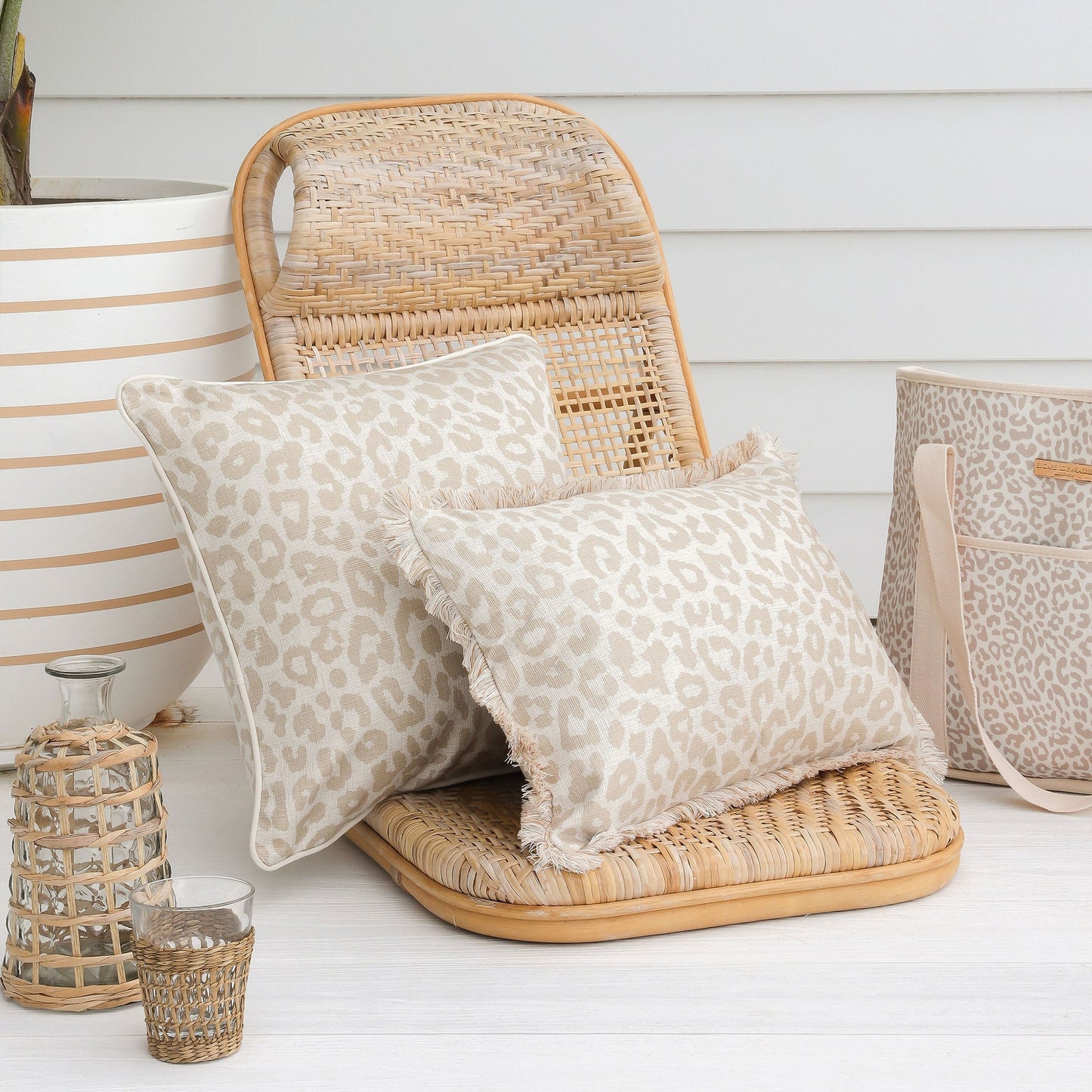 Cushion Cover-Coastal Fringe- Safari- 35cm x 50cm
