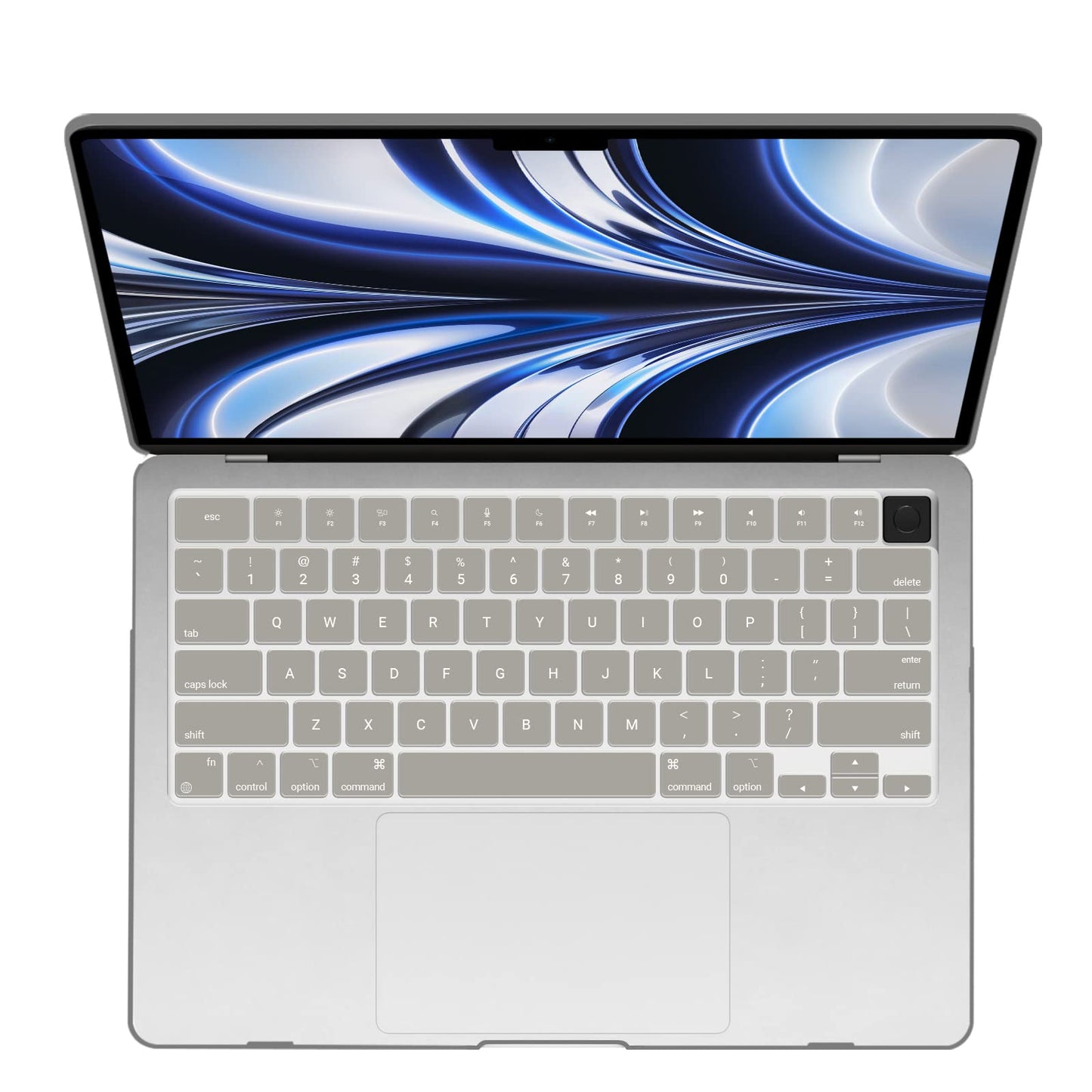 Suitable for 2023 2022 MacBook Air 13 inch case M2 Model A2681 Hard Shell Case Keyboard Cover Grey