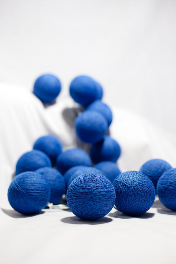 20 Ball Dark Blue 3m String Light Battery Box 5cm Cotton Ball Christmas Birthday Boy Special Occasion Decoration