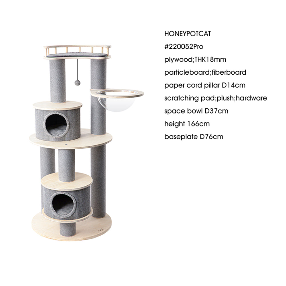 HONEYPOTCAT Majestic Reinforced Multi-Level Cat Tree - 165cm