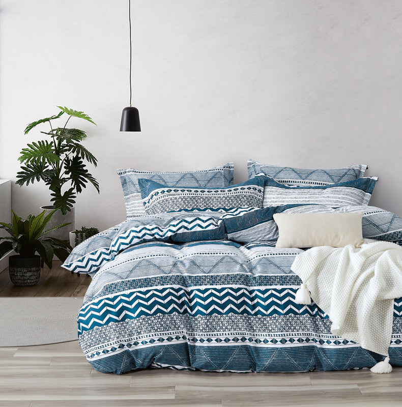 Microfiber Reversible Quilt Cover Set - Jasper - Queen Size