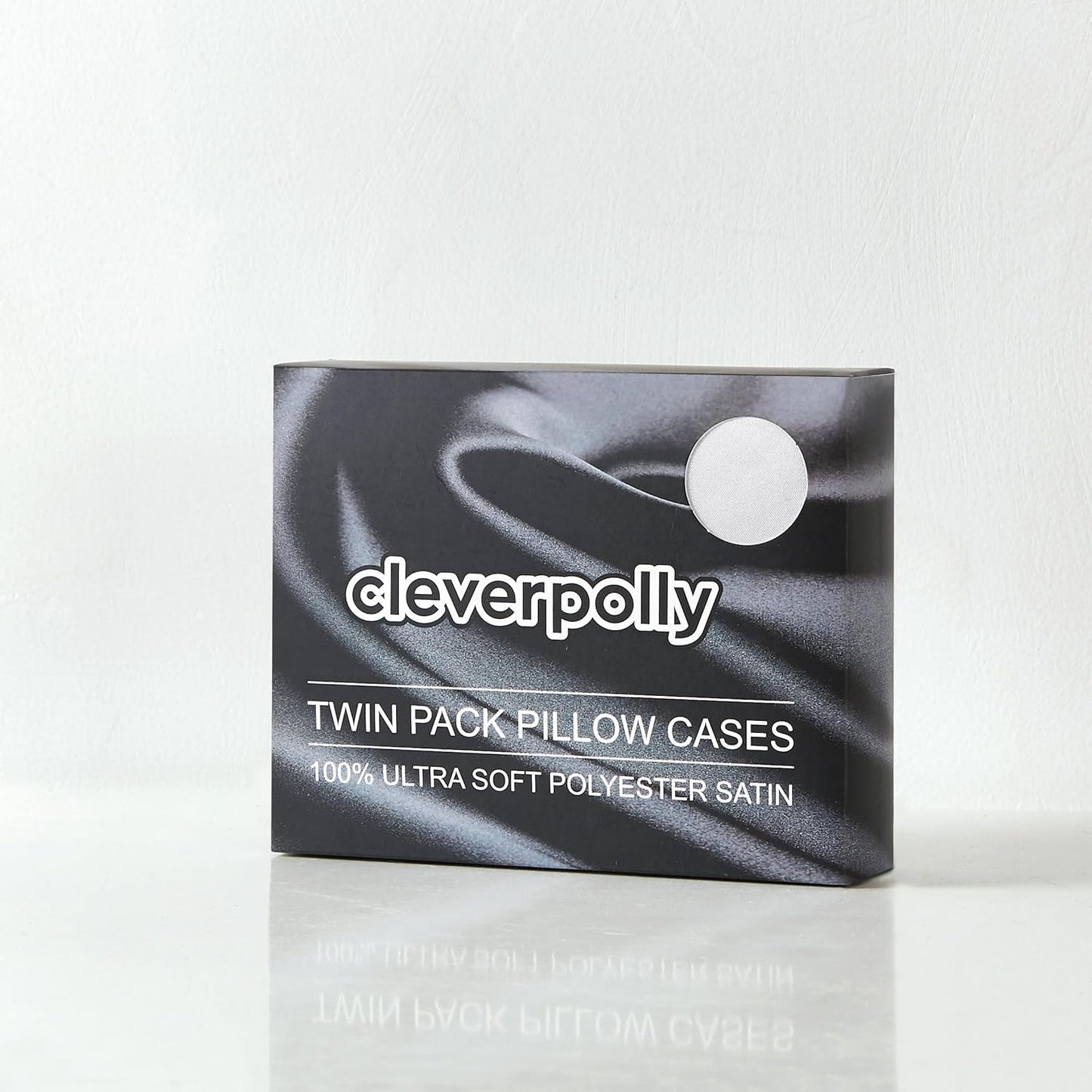 Satin Pillowcases - Silky Soft Polyester Satin with Zipper Closure - White, 48cm x 73cm (Twin Pack)