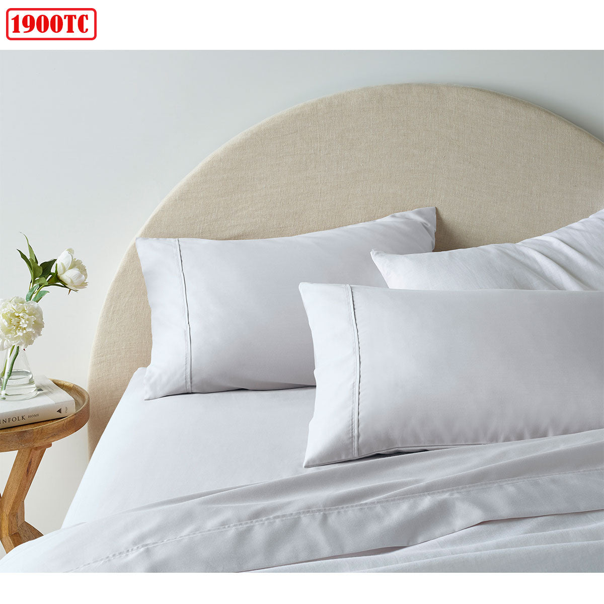 Accessorize 1900TC Cotton Rich Sheet Set White King