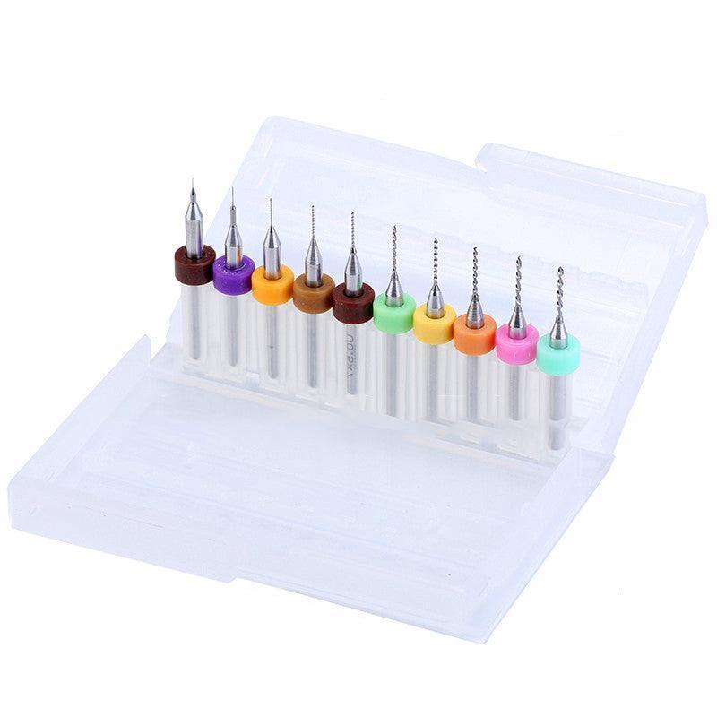 10X Tungsten Steel Micro Drill Bits 0.1-1.2mm for Rotary Tool - 0.1-1MM