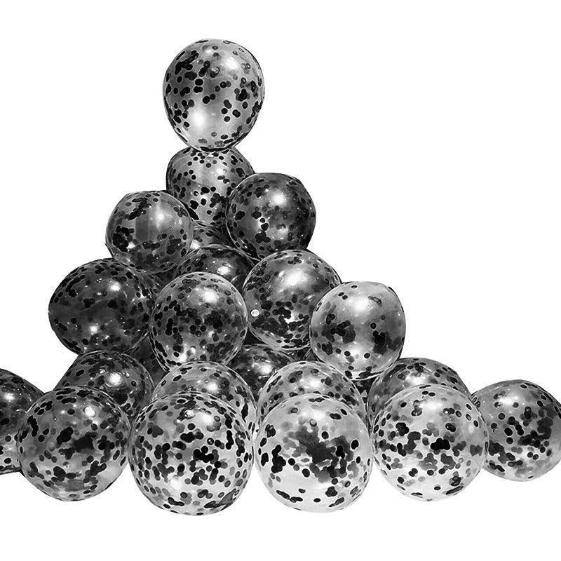 10/100X 30Cm Confetti Glitter Balloons for Party & Wedding - 30cm Black*10pcs