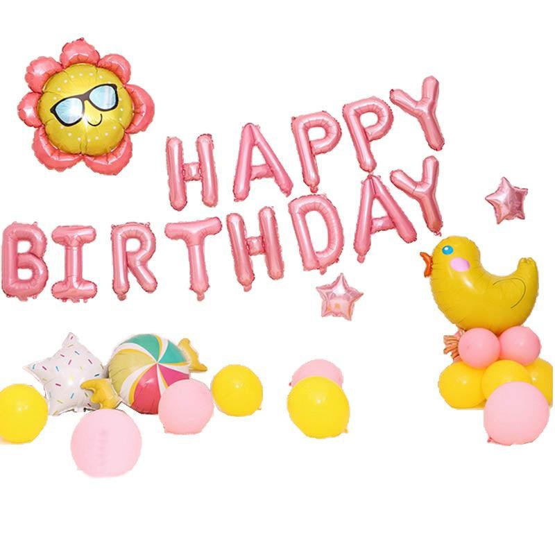 45-50 Pcs Happy Birthday 3D Unicorn Decoration Balloons Diy Decor Party Set - 07