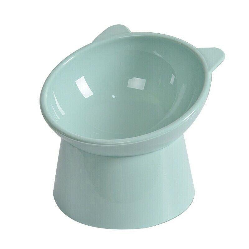 Elevated Pet Bowl Cat Dog Feeder Food Water High-Foot Anti Vomiting Tilted Bowl - Pink