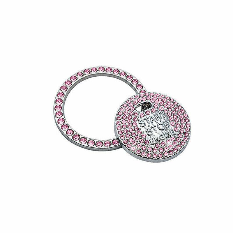 Bling Crystal Ring For Car One Key Engine Start Stop Decoration Button - Blue