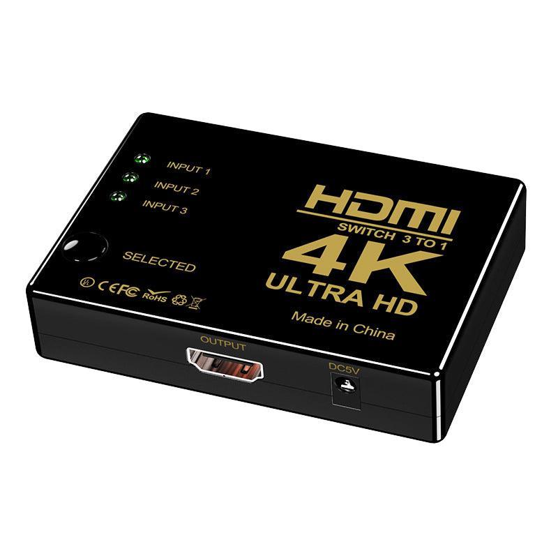 HDMI Switch Splitter 3-in-1 5-in-1 or 1-in-2 1080p 4K Manual or Remote Options - 3 in 1 Switch 1080p Remote
