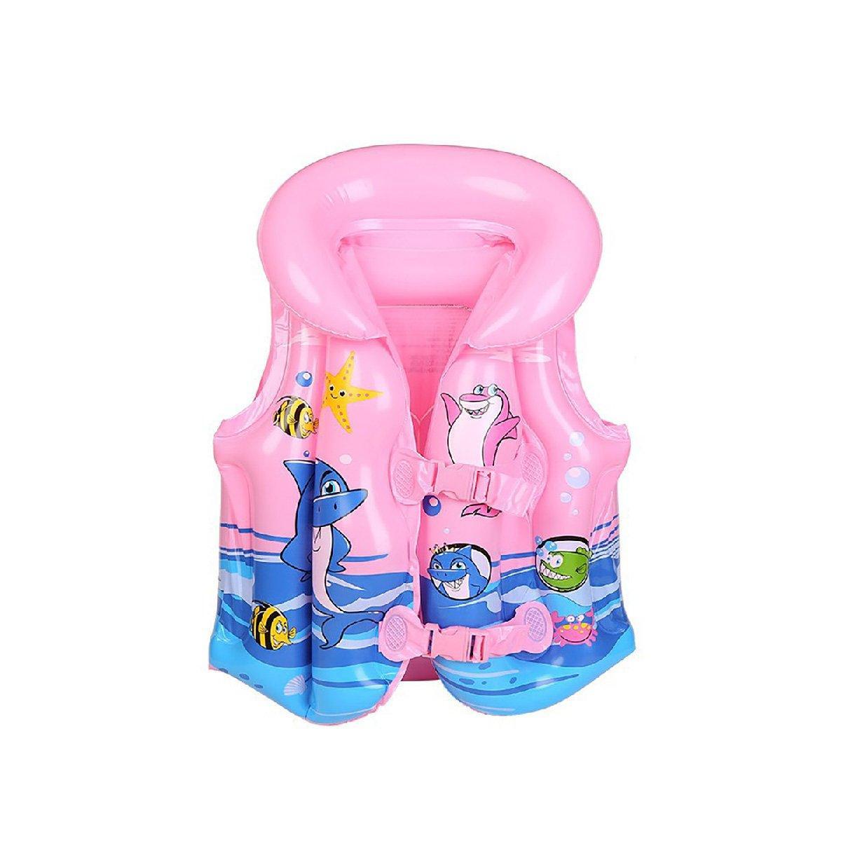 Inflatable Swim Vest with Buoyancy Support for Water Activities and Training Use - Blue-M