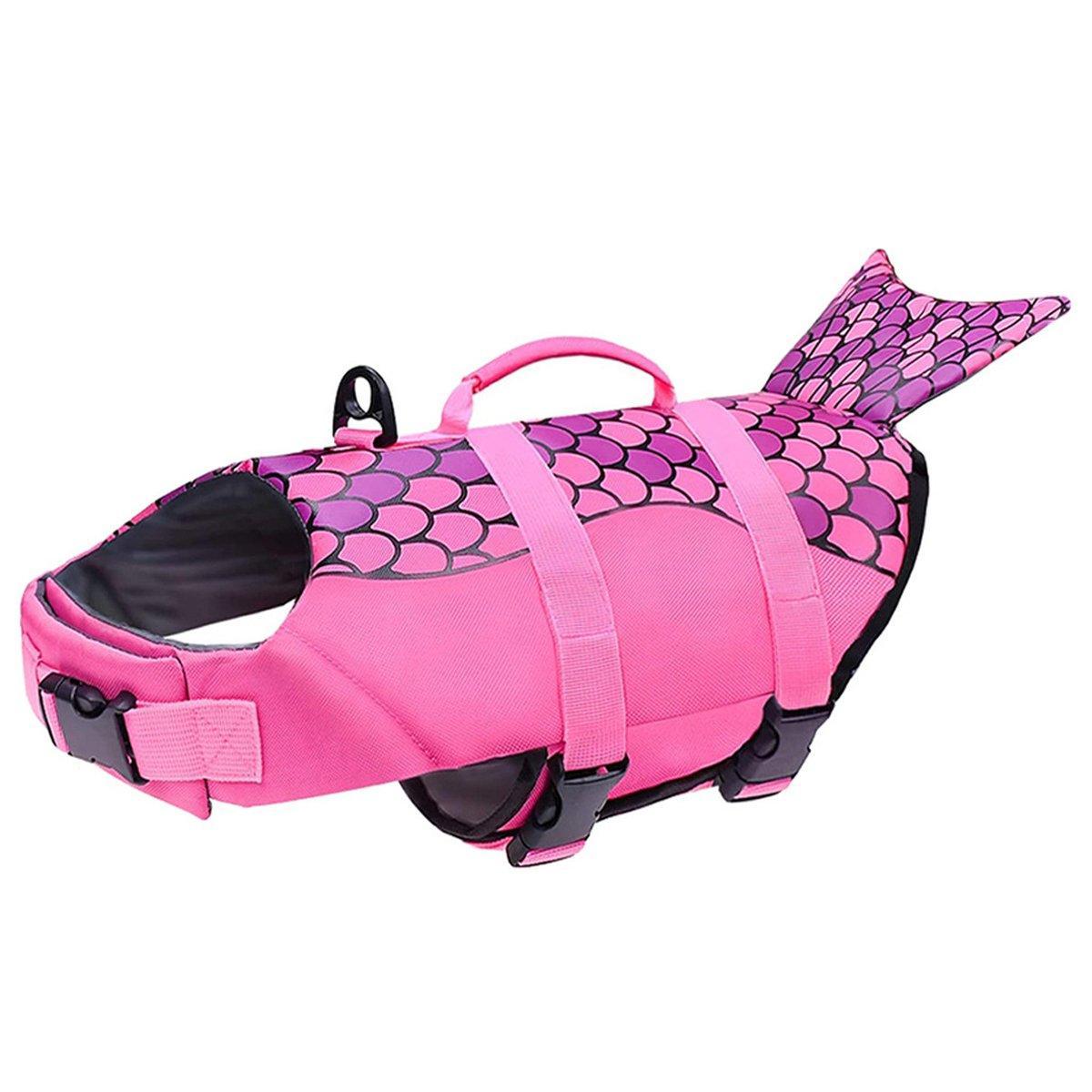 Pet Life Jacket Dog Swim Vest Outdoor Water Gear for Summer Swimming Activities - Grey S