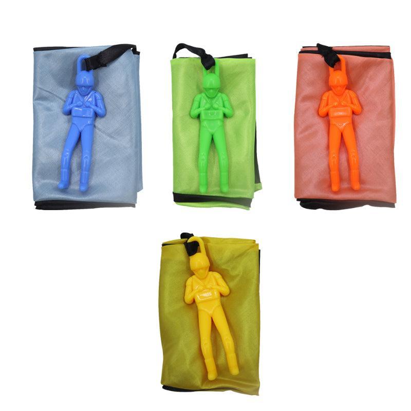 Hand Throwing Mini Soldier Parachute Funny Toy Outdoor Game Play Educational - Blue