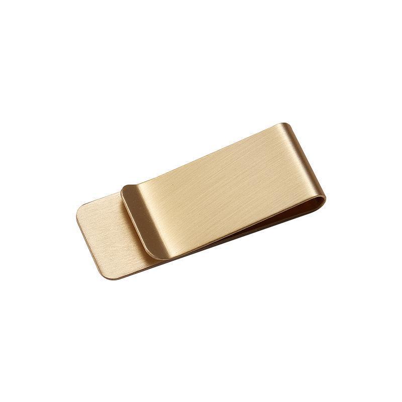 Clip Note Business Card Holder Stainless Steel Mens Wallet Metal - Gold