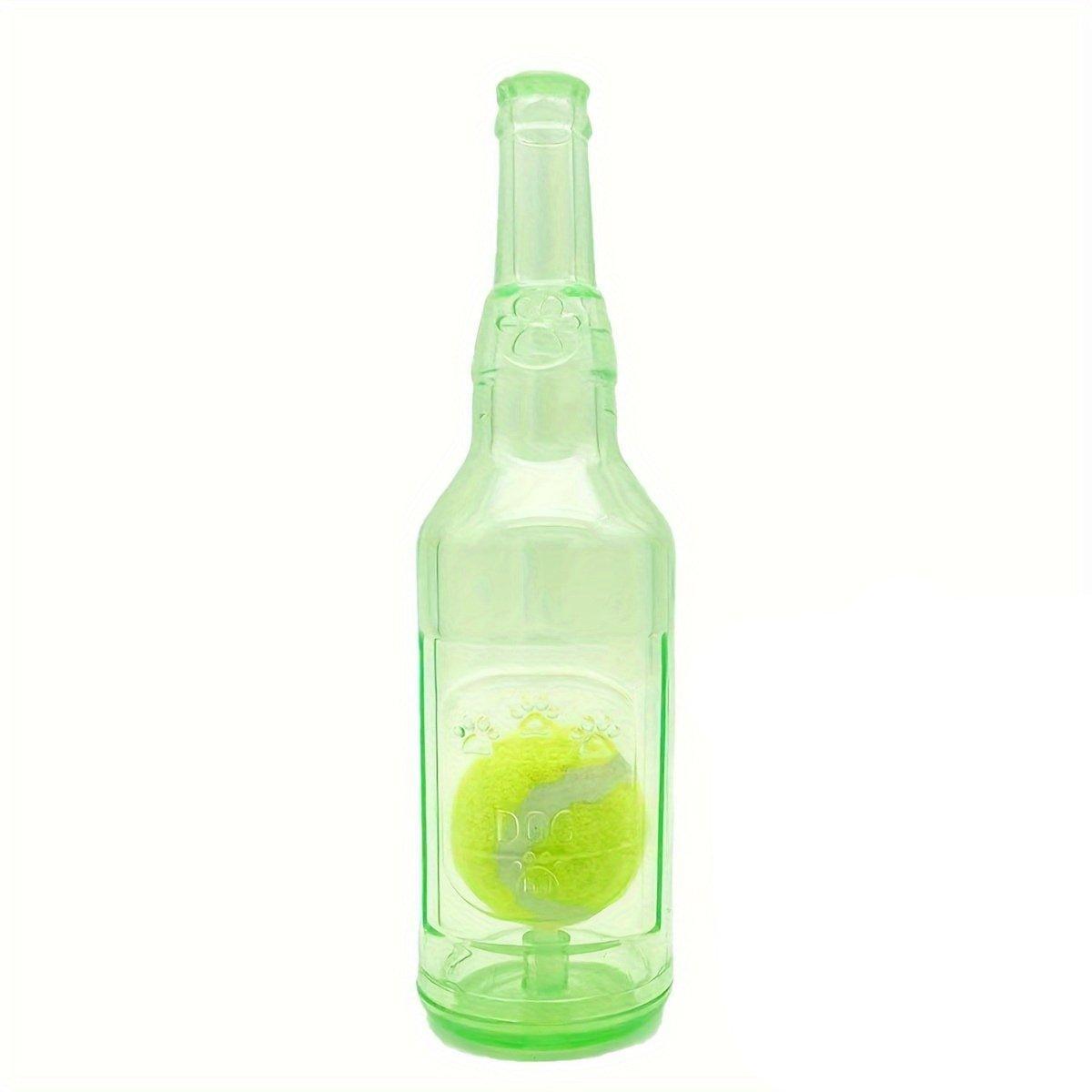 Durable Pet Teething Resistant Tennis Ball Wine Bottle Chew Toy for Dogs Play - Blue-L