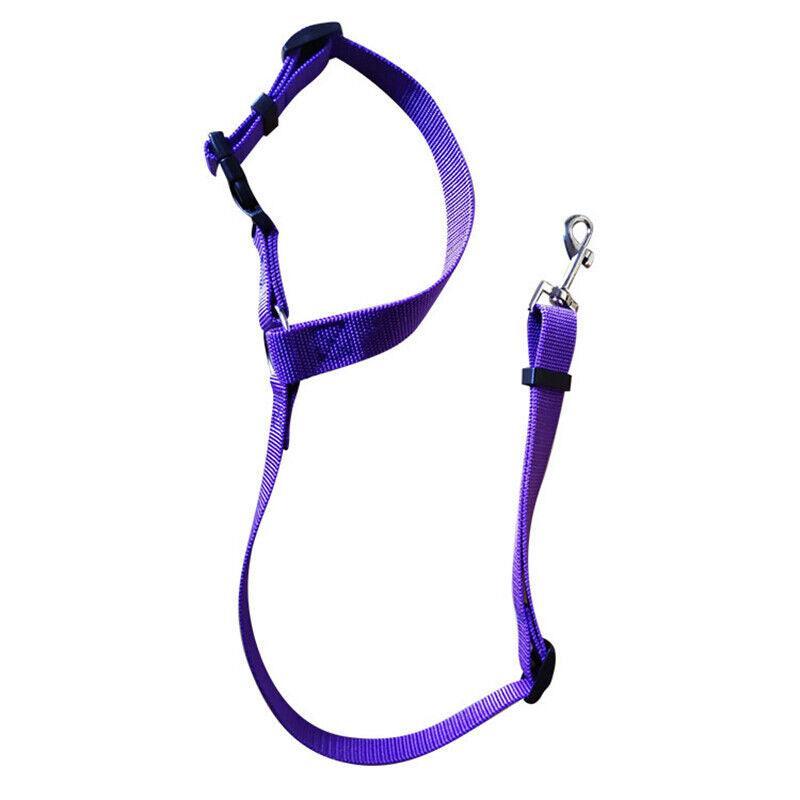 Adjustable Pet Dog Car Clip Lead Harness Strap for Vehicle Travel Restraint Use - Pink