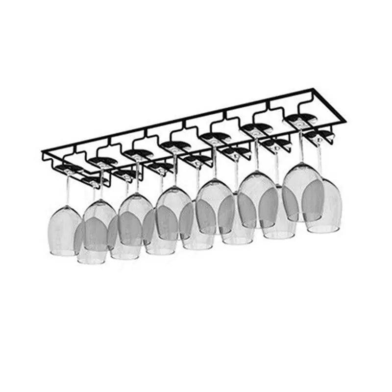 8/7/6/5/4/3 Slots Wine Glass Rack Holder Hanger Hanging Bar Storage Drying Rack - 7 Slots