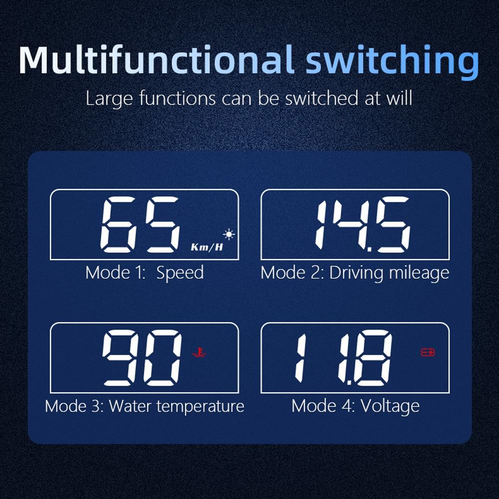 Car Hud Head Up Display Obd2 Eliminates Fault Codes & Alerts For Overspeed