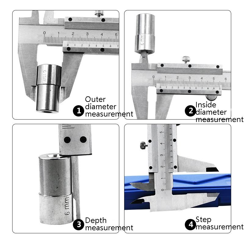 Precision Carbon Steel Vernier Caliper - 0-150mm - 4-in-1 Measuring Tool