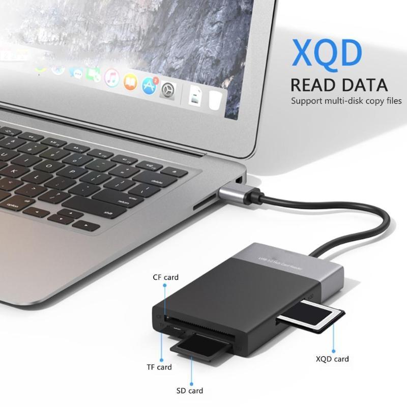 6-In-1 Usb3.0 Hub Adapter 2X Usb3.0 + Cf / Tf / Sd / Xqd Cards