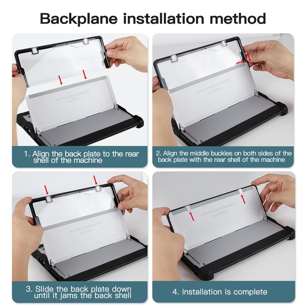 Acrylic Hand Strap Laptop Case for Microsoft Surface Go 1 / 2 / 3 - Transparent