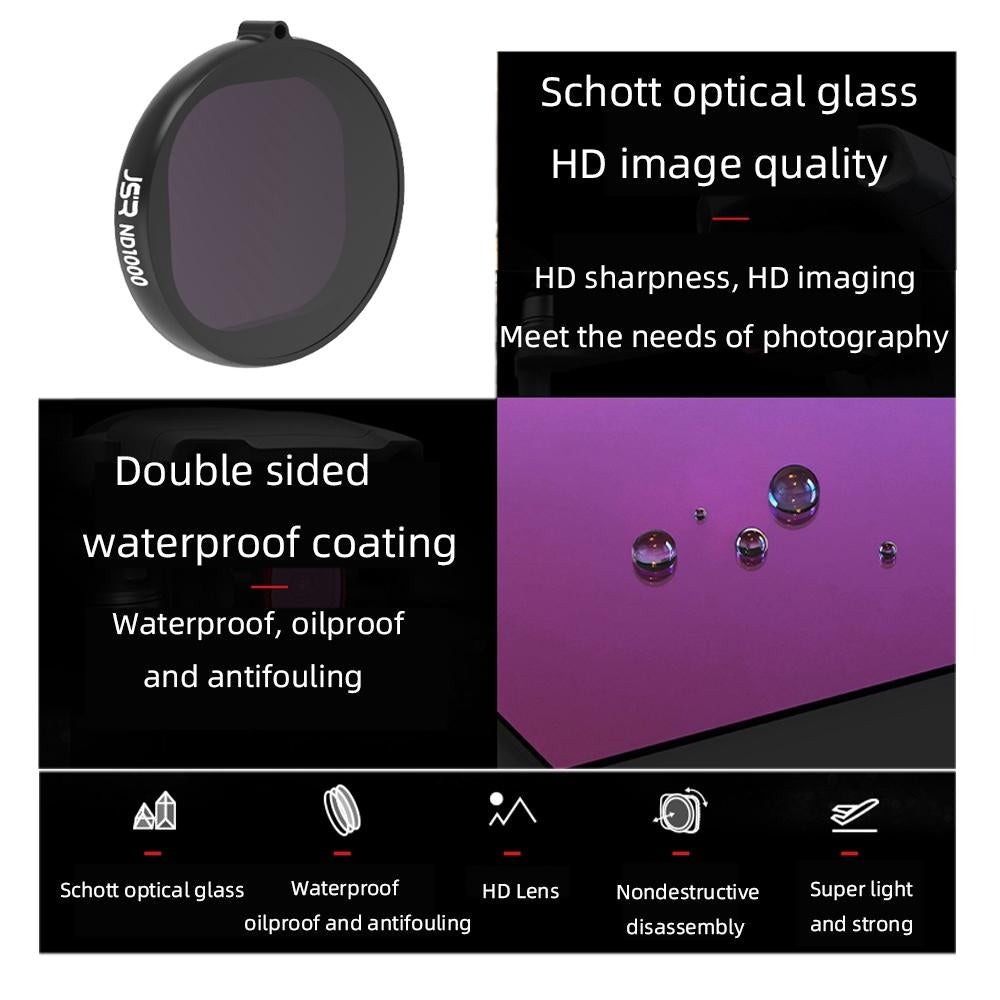 Hero8 Round Housing Filter with Nd1000 Lens