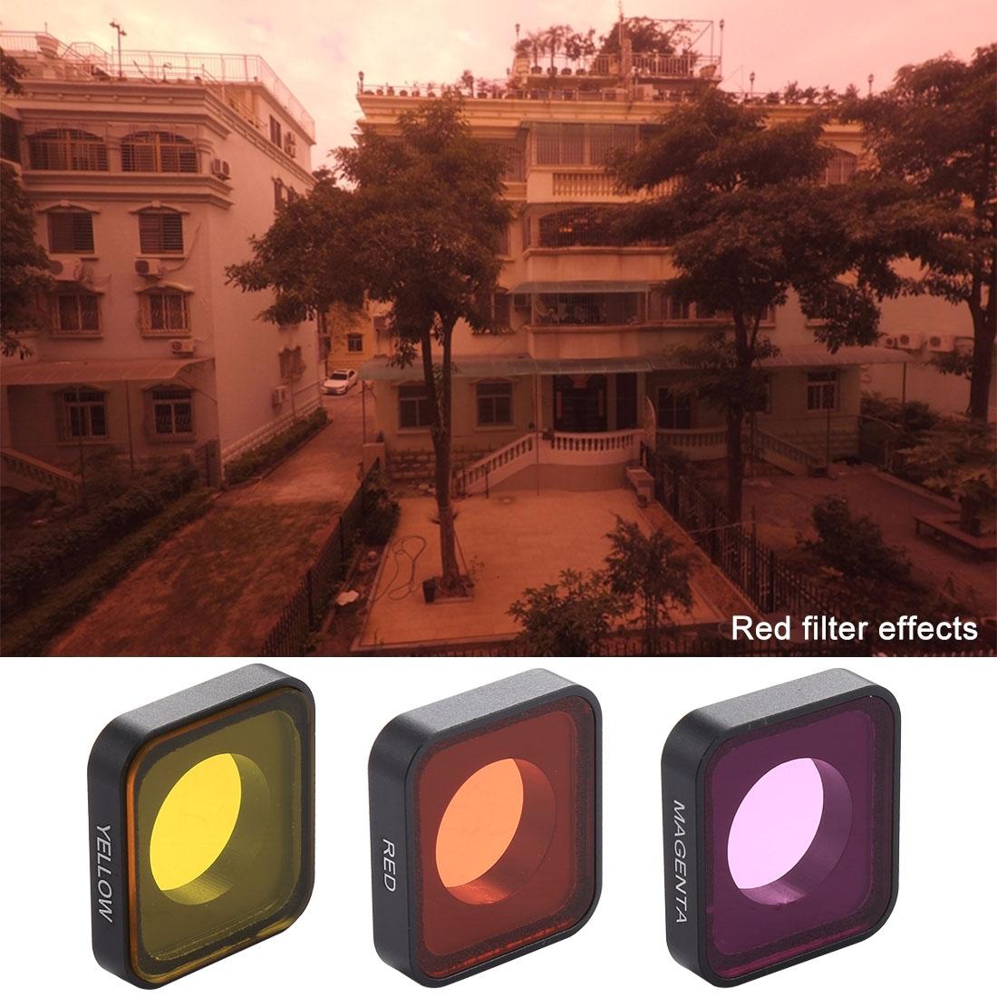 3-in-1 Snap-on Lens Filter for Gopro Hero6 / 5 - Red Yellow Purple