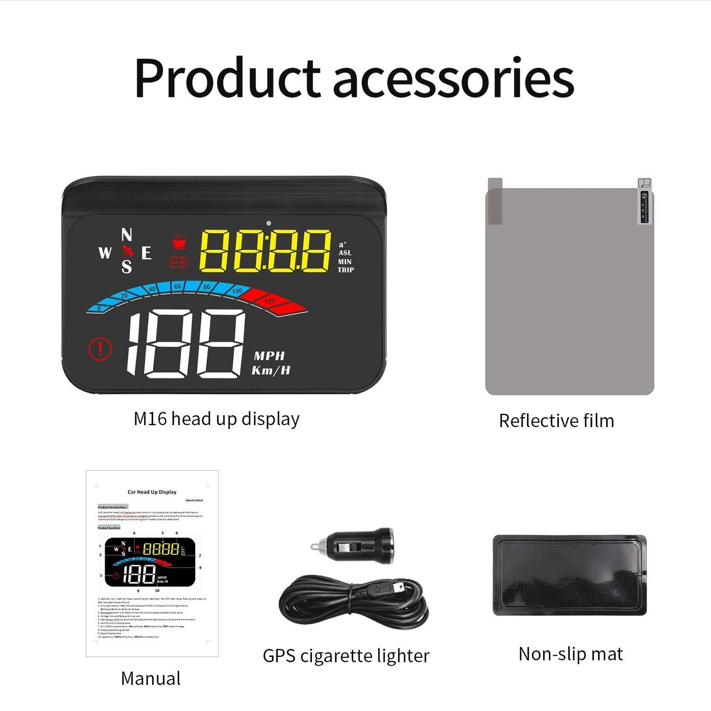 Universal Car Hud Gps Speed Meter With Voltage Display