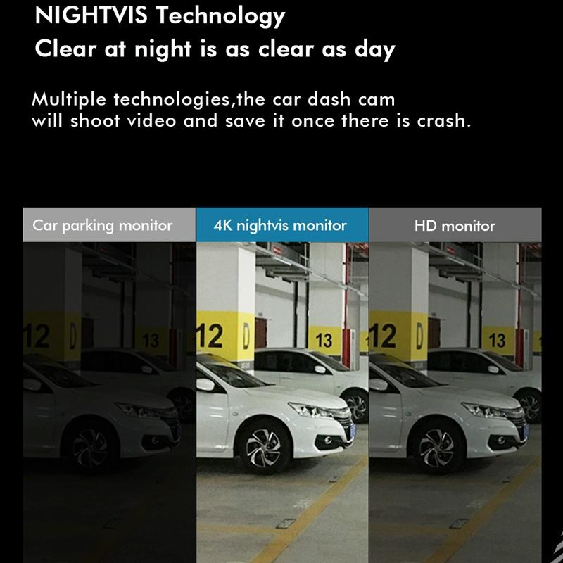 4k Dual Record Driving Recorder with Wifi and Night Vision