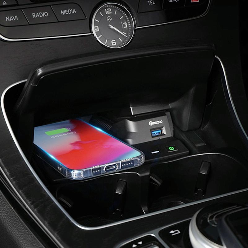 Wireless Charger for Mercedes-benz c Class - 10w Qi Standard Quick Charge - 2015-2021