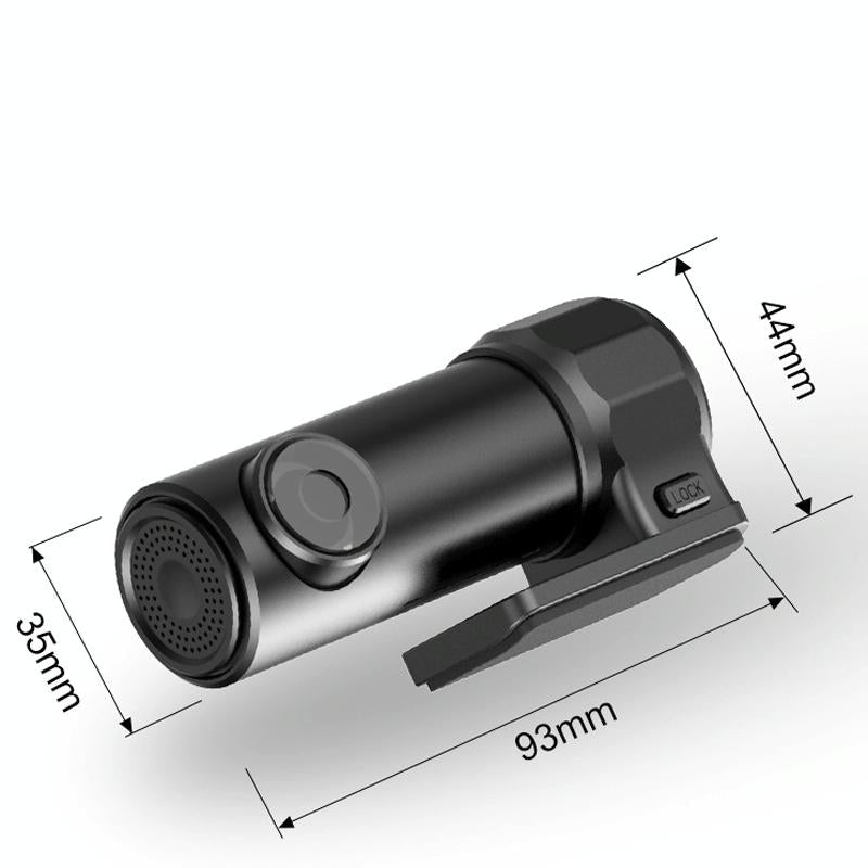 1080p Wifi Dash Cam with 170 Degree Wide Angle Lens - Hidden Car Recorder Black